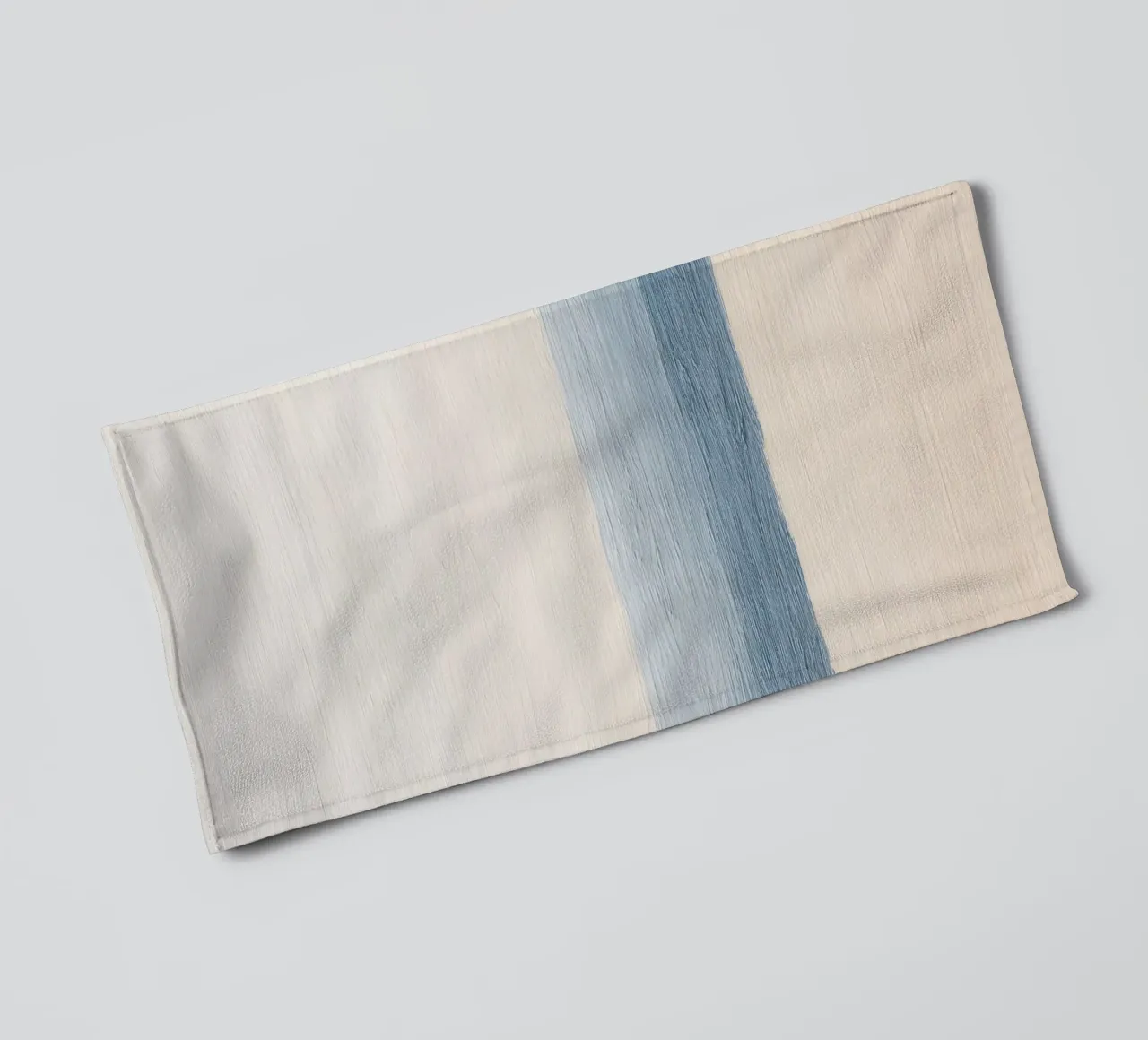 Minimalist ocean image in beige & blue towel by Euphoria Theresa