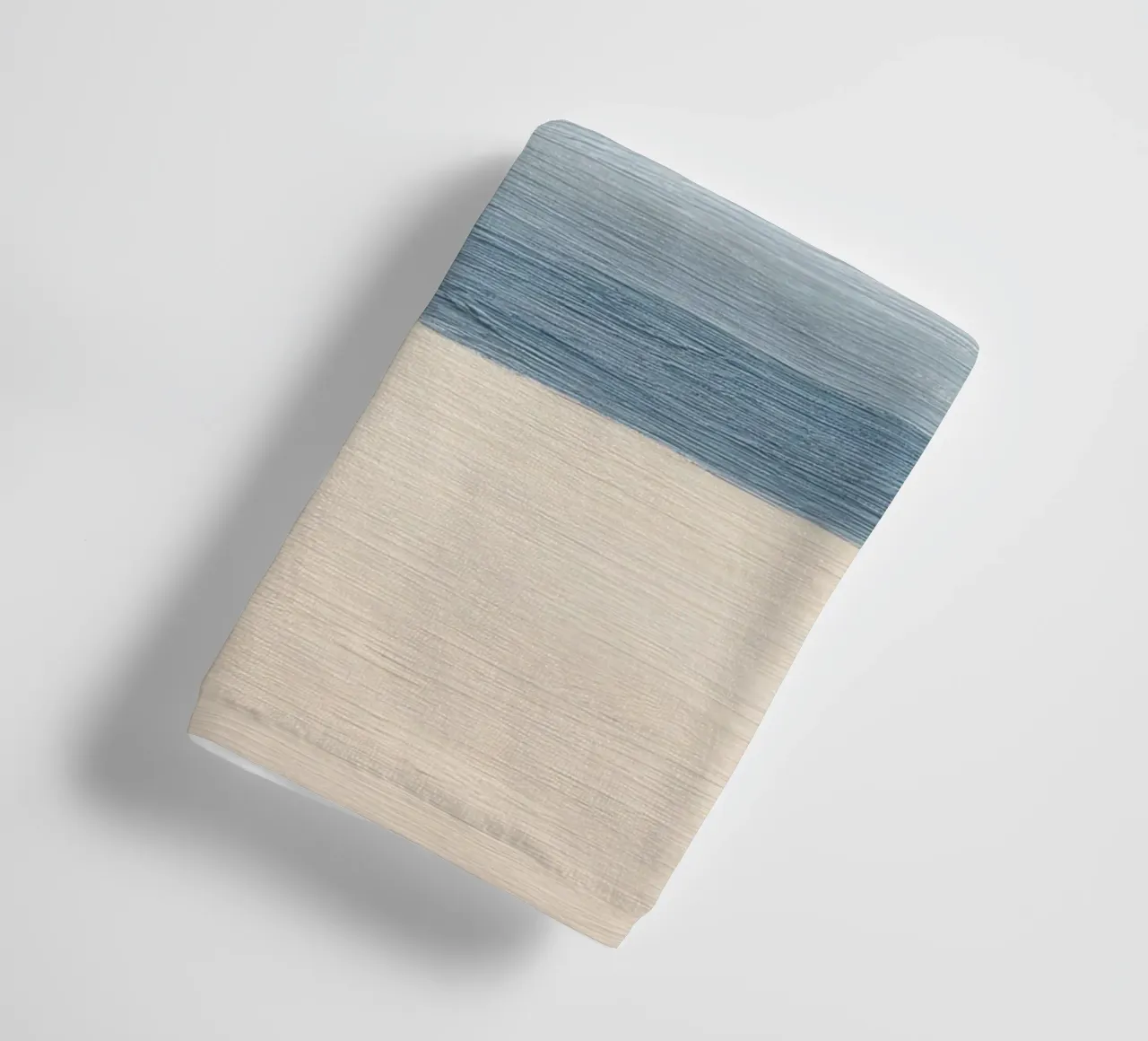 Minimalist ocean image in beige & blue towel by Euphoria Theresa