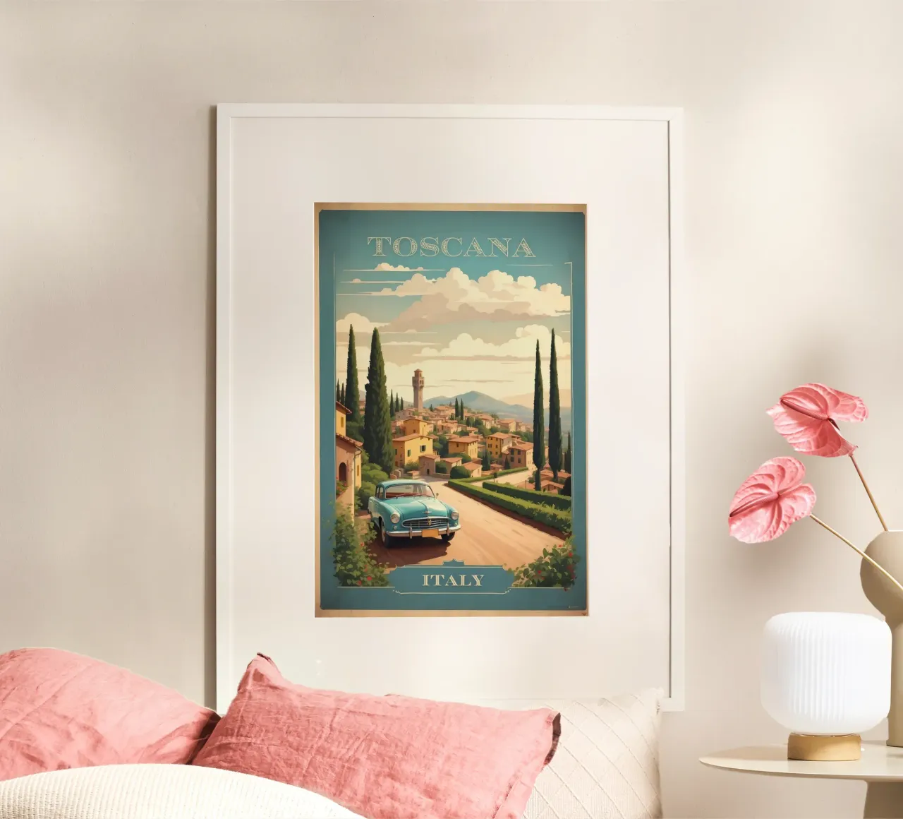 Catturare la bellezza della Toscana Viaggio Vintage Retro poster con telaio in alluminio da Melissa