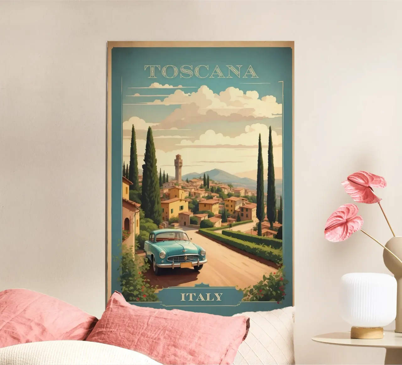 Catturare la bellezza della Toscana Viaggio Vintage Retro poster con telaio in alluminio da Melissa