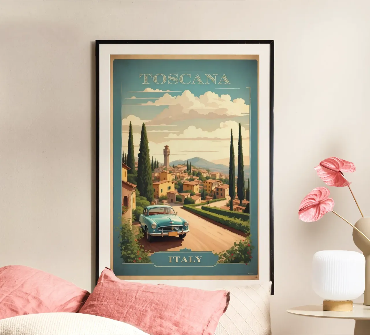 Catturare la bellezza della Toscana Viaggio Vintage Retro poster con telaio in alluminio da Melissa