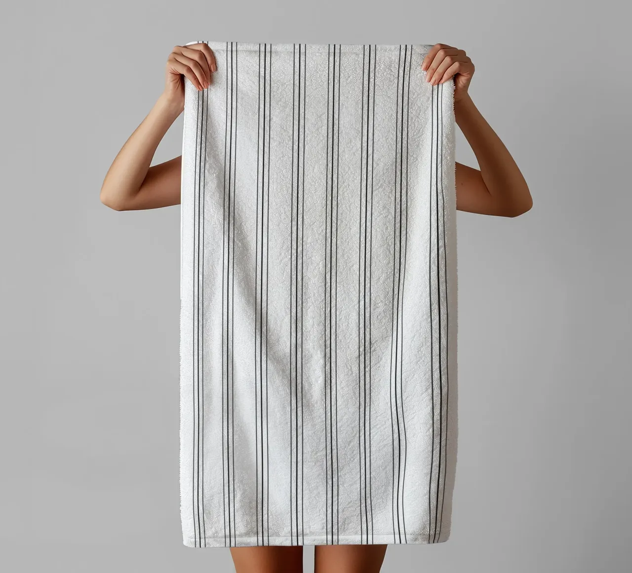 Minimal Classic Scandi a righe miste | Nero su bianco asciugamano da bagno da Beauty in Simplicity