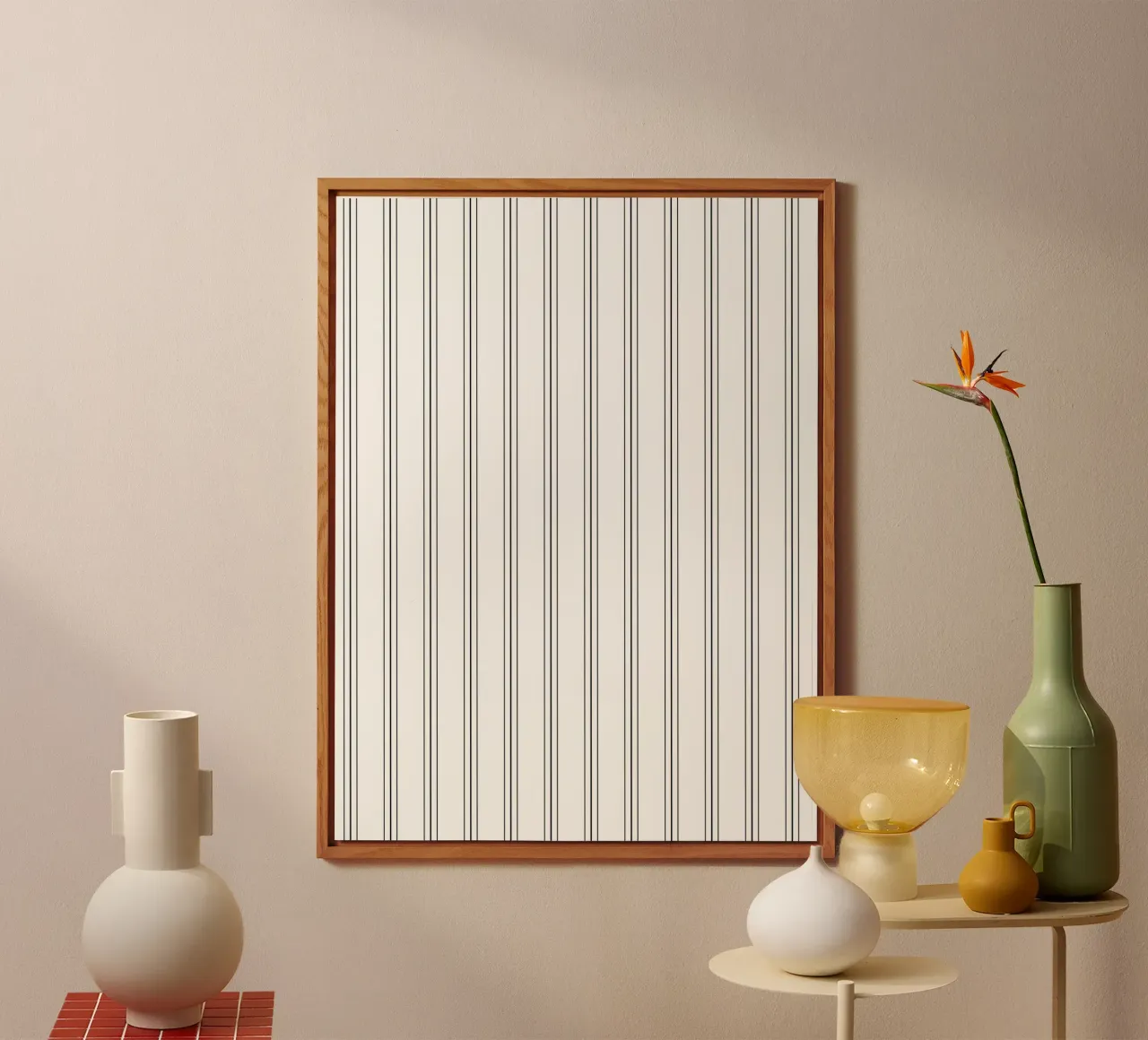 Minimal Classic Scandi a righe miste | Nero su bianco alluminio dibond da Beauty in Simplicity