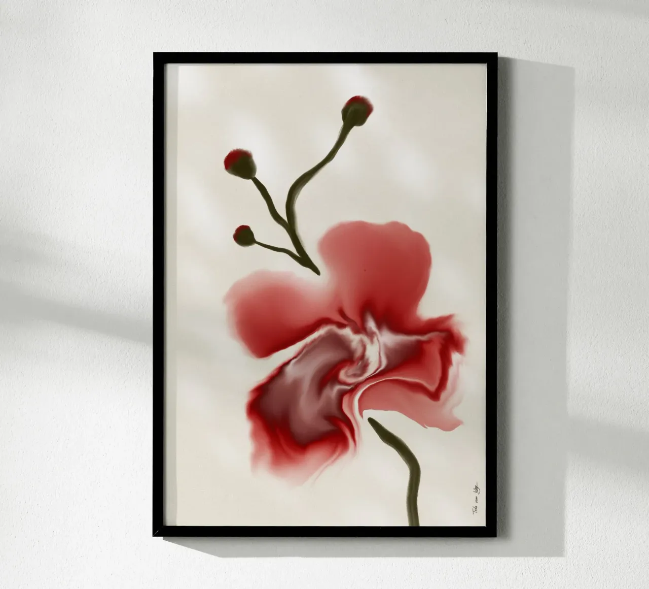 Red Orchid poster con telaio in alluminio da Tida vom Weg