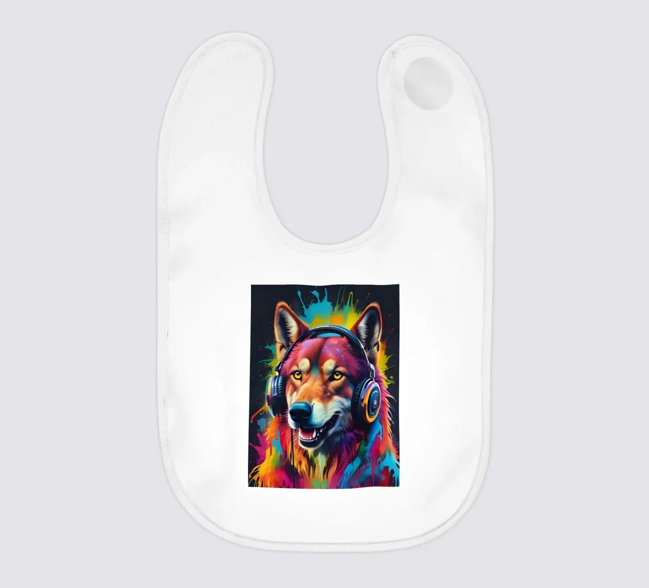 Cuffie colorate wolf ih bavaglino da MakArena