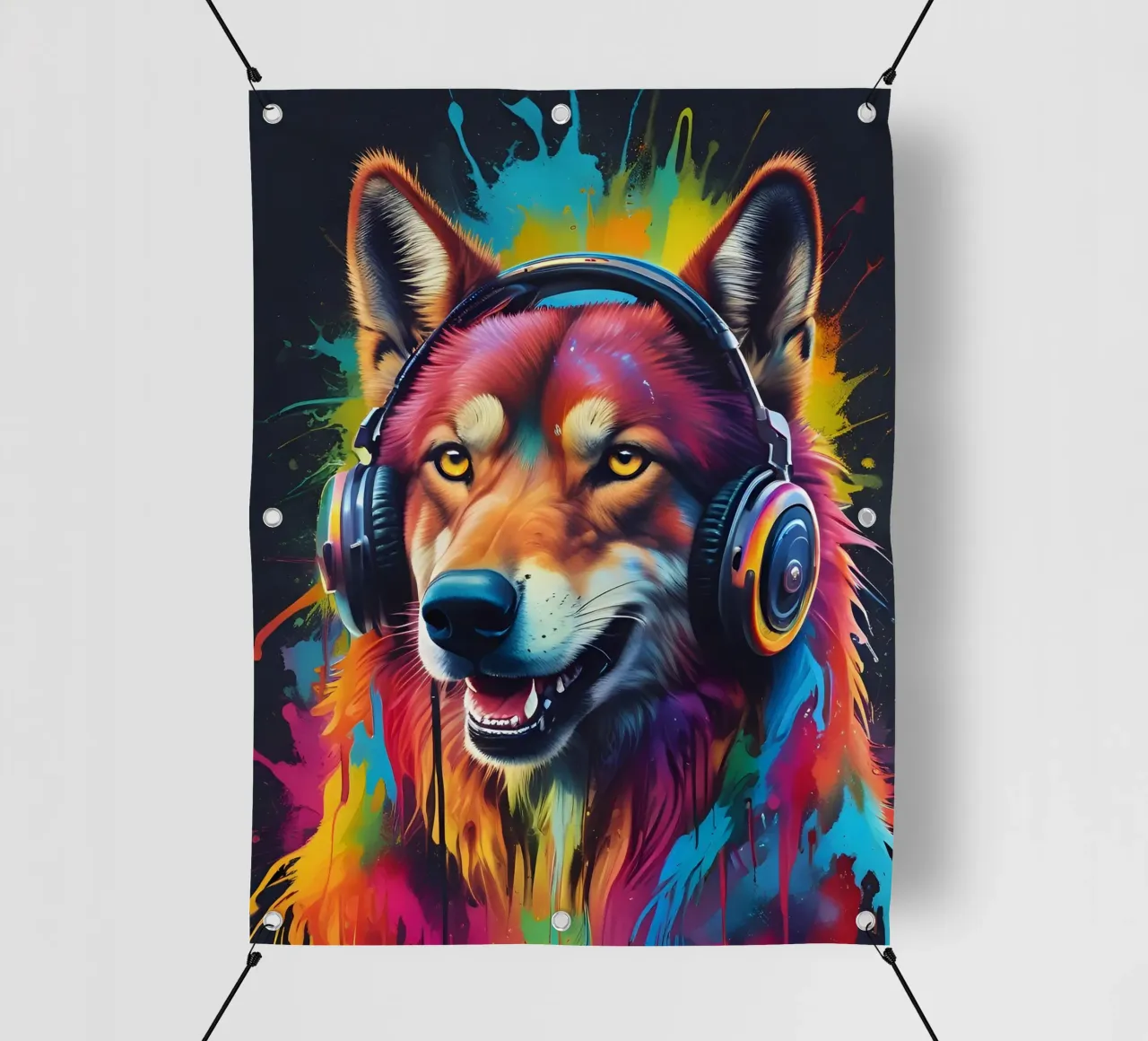 Cuffie colorate wolf ih telo in pvc da MakArena