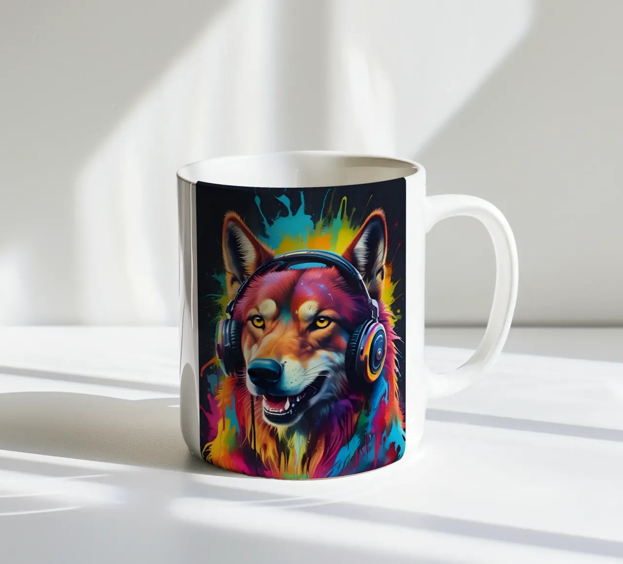 Cuffie colorate wolf ih tazza in ceramica da MakArena