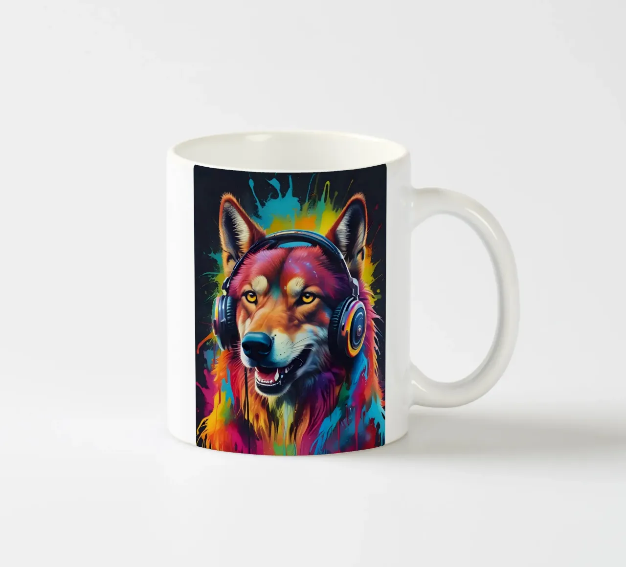 Cuffie colorate wolf ih tazza in ceramica da MakArena