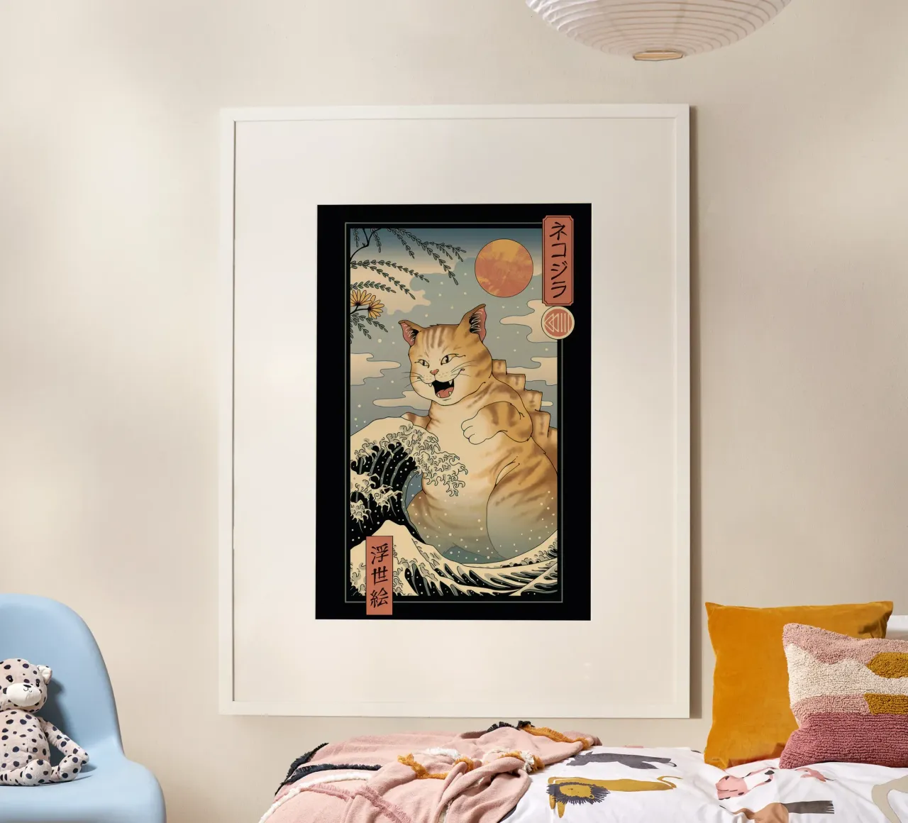 Vincent Trinidad - Catzilla Ukiyoe poster con telaio in plastica da Melissa