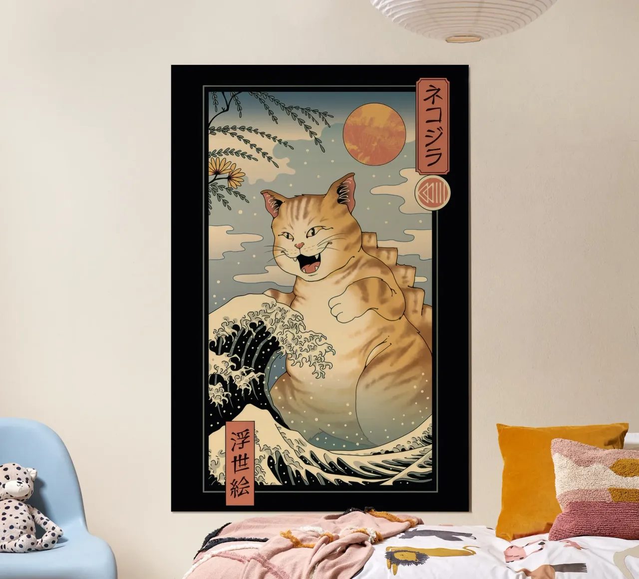 Vincent Trinidad - Catzilla Ukiyoe poster con telaio in plastica da Melissa