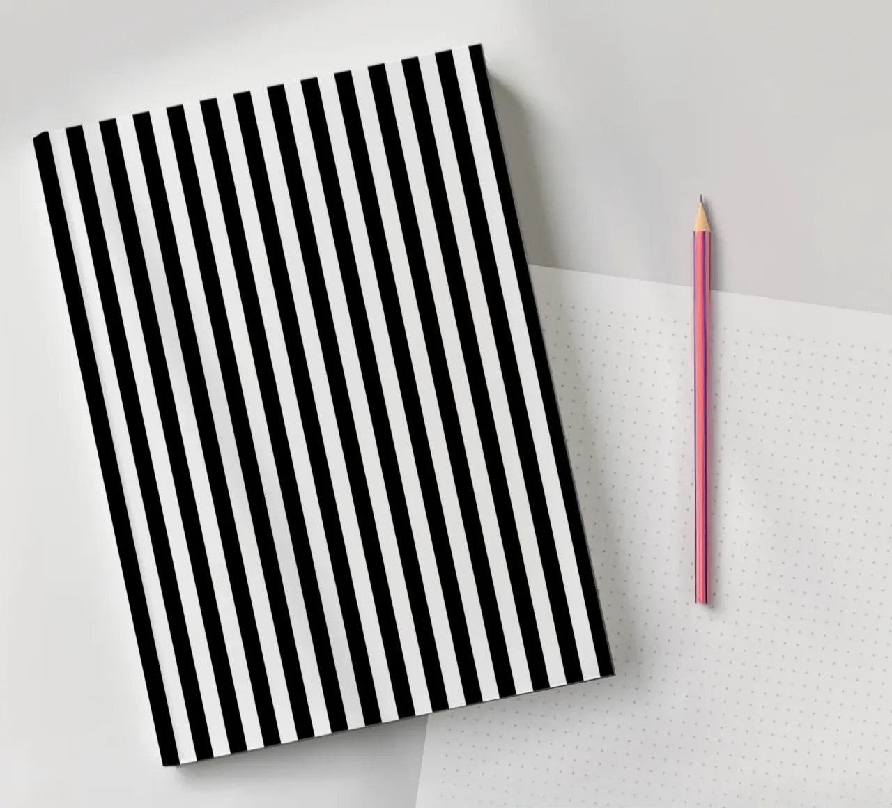Minimal Basic Bold Stripes 1 | Black on White notebook by Beauty in Simplicity