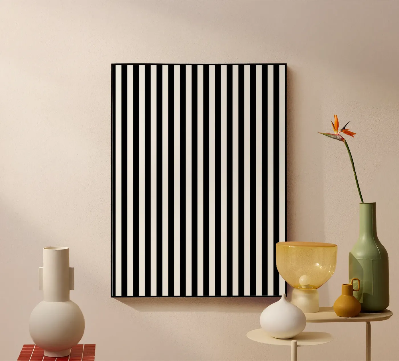 Minimal Basic Bold Stripes 1 | Nero su bianco plexiglass da Beauty in Simplicity