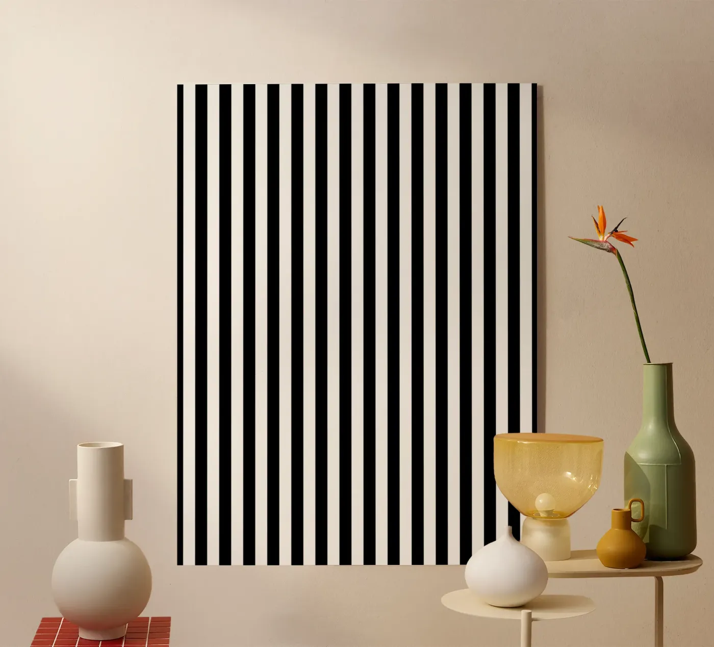 Minimal Basic Bold Stripes 1 | Nero su bianco plexiglass da Beauty in Simplicity