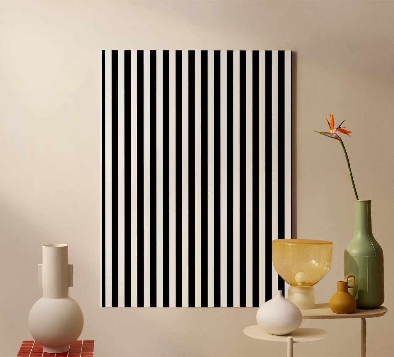Minimal Basic Bold Stripes 1 | Nero su bianco tela da Beauty in Simplicity