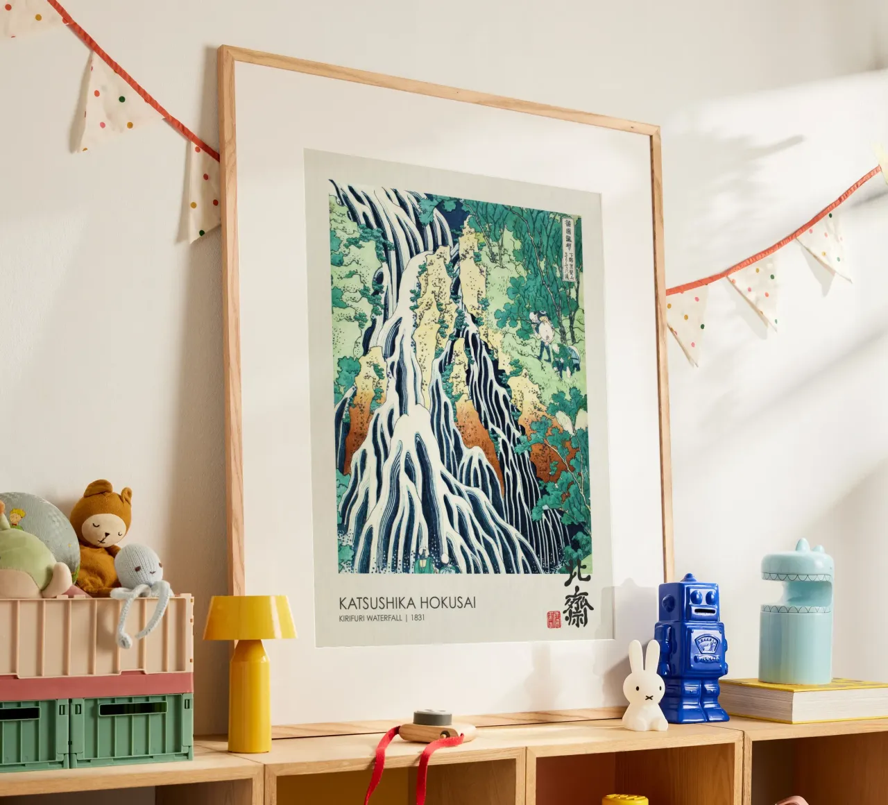 Cascata di Kirifuri (1831) poster con telaio in alluminio da Melissa