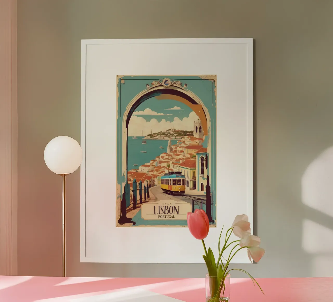 Lisbona Poster Bellezza portoghese poster con telaio in plastica da Melissa