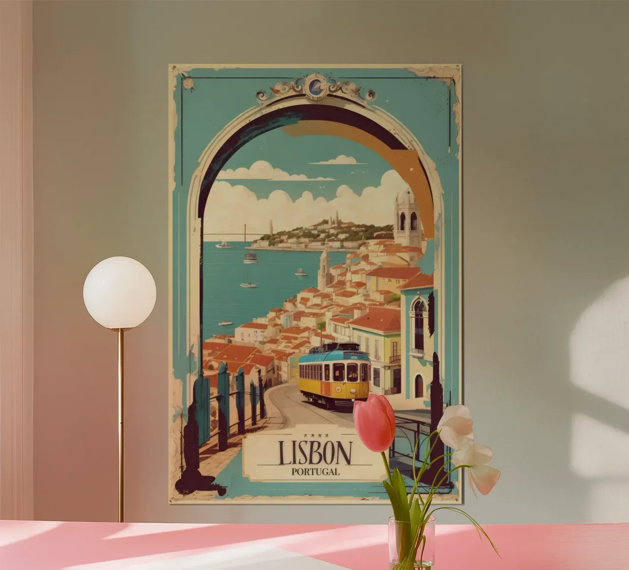 Lisbona Poster Bellezza portoghese poster con telaio in plastica da Melissa
