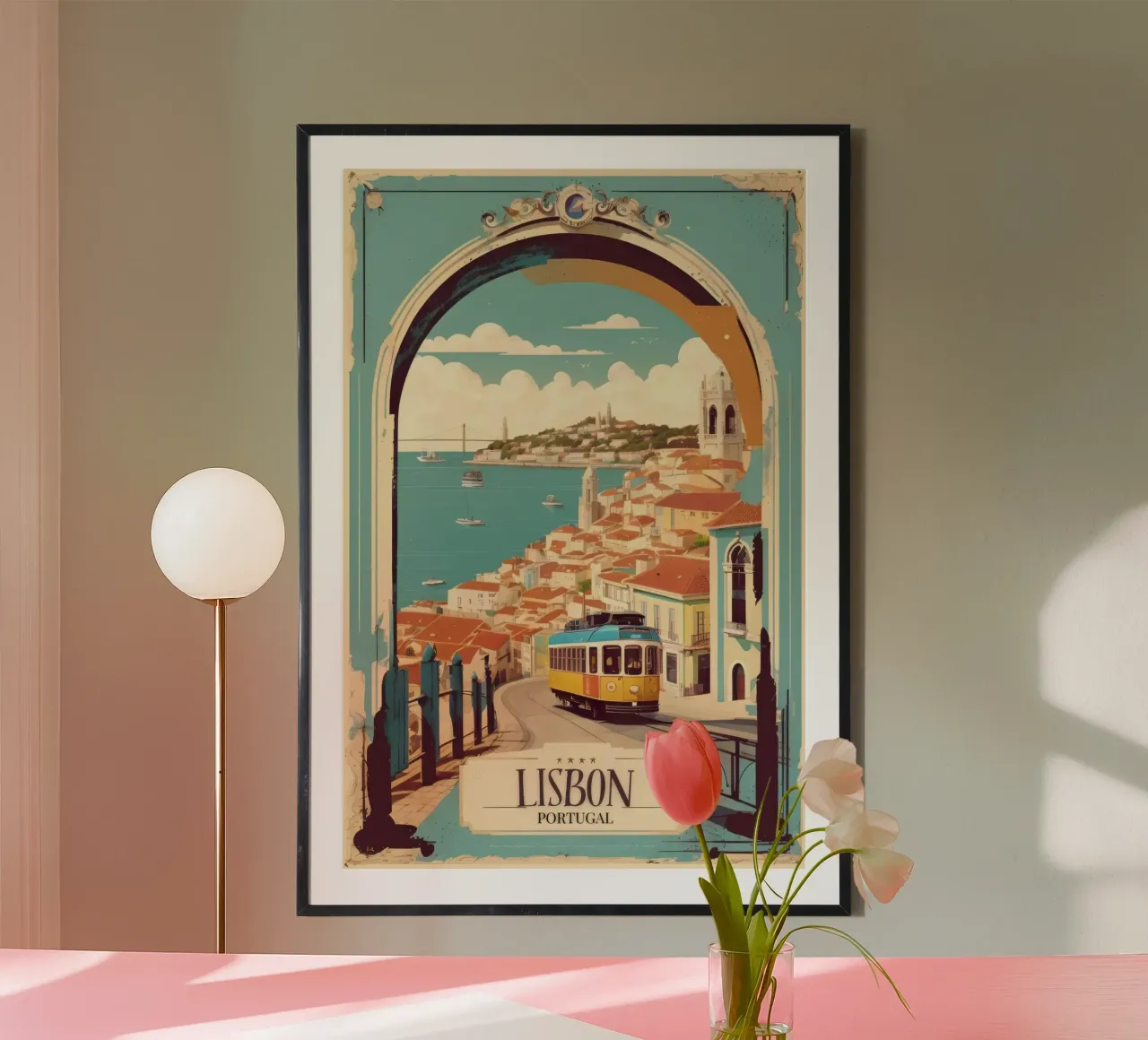 Lisbona Poster Bellezza portoghese poster con telaio in plastica da Melissa