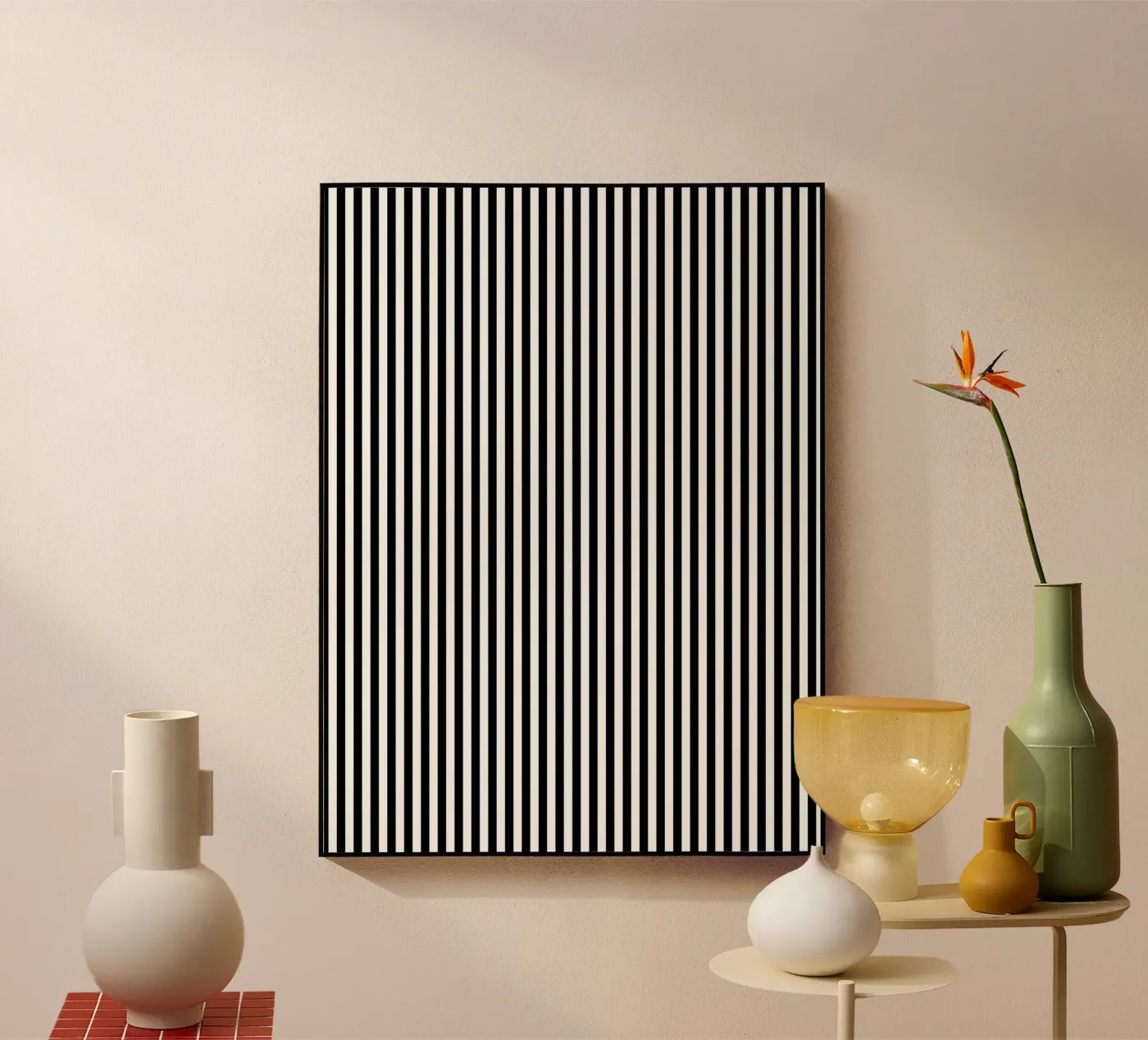 Minimal Basic Bold Stripes 2 | Nero su bianco plexiglass da Beauty in Simplicity