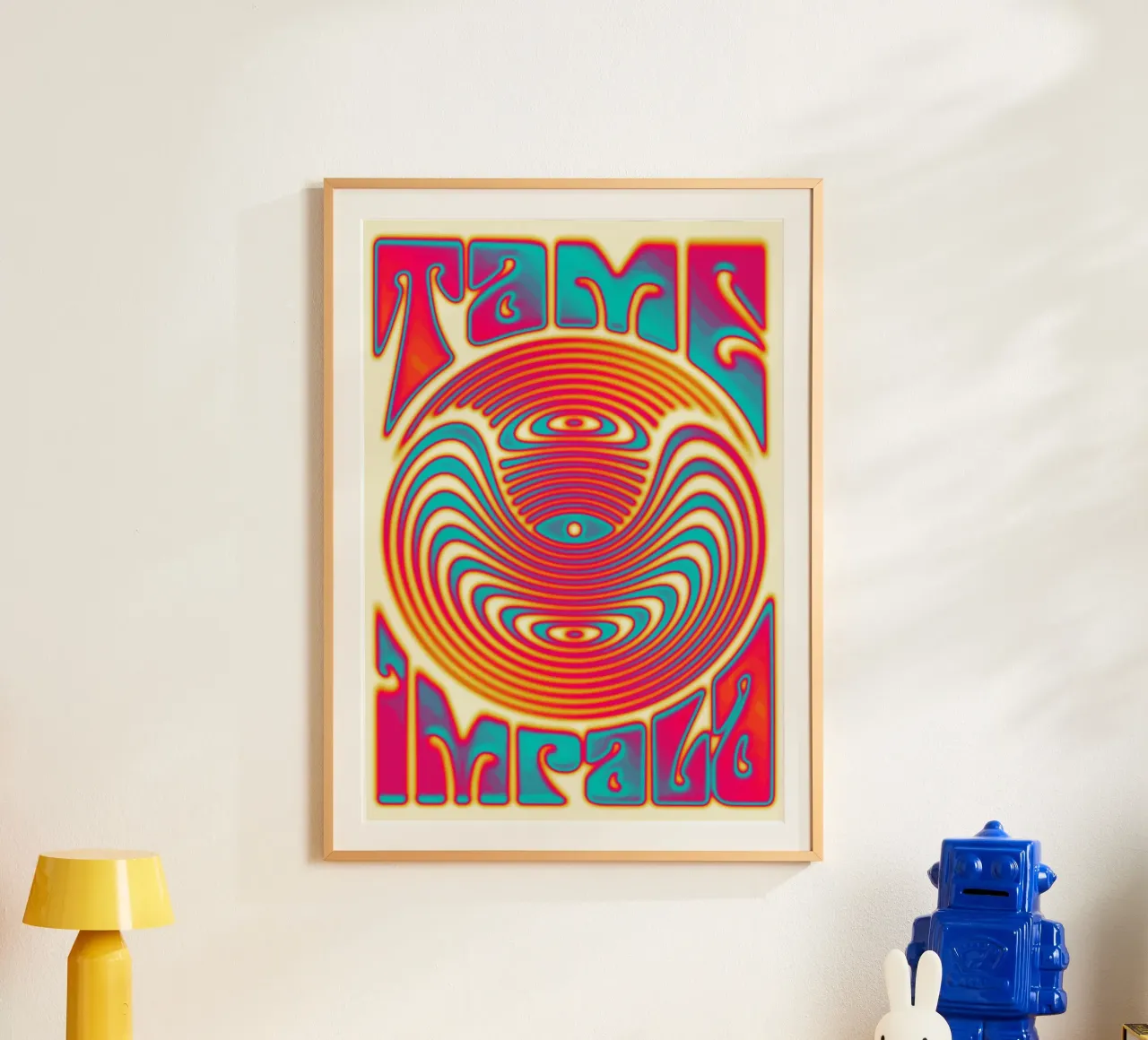 tame impala sergi delgado psyco poster con telaio in legno da Melissa
