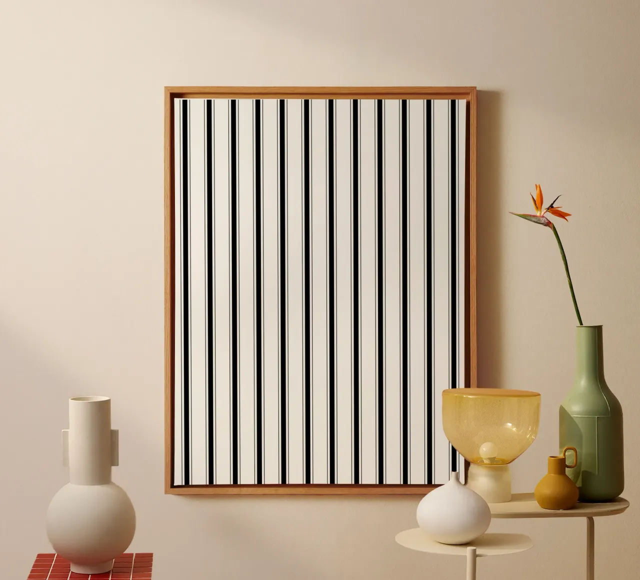 Minimal Farmhouse Mixed Stripes | Black on White canvas by Beauty in Simplicity
