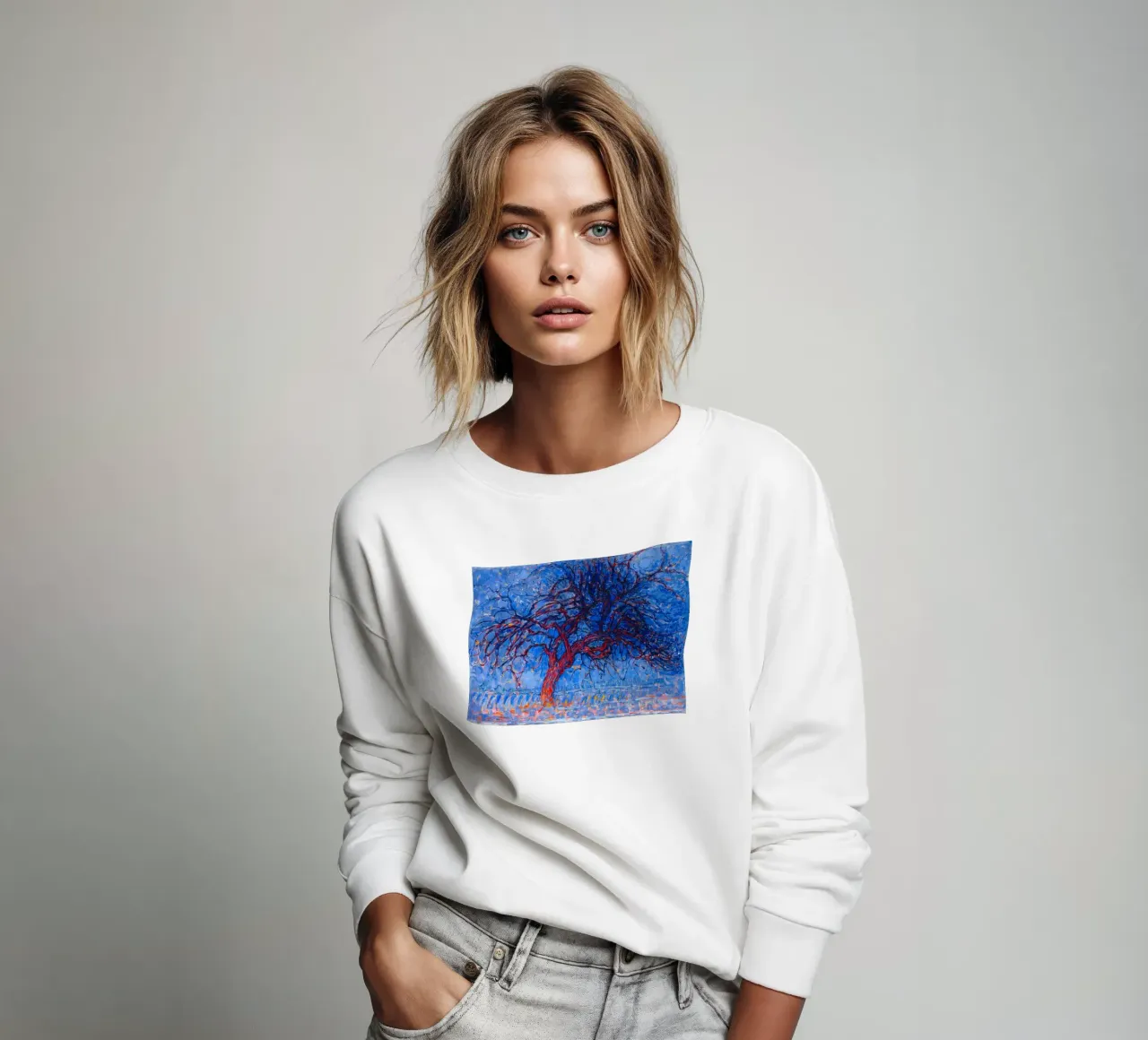 Piet Mondrian - Evening; Red Tree felpa da apoloprints