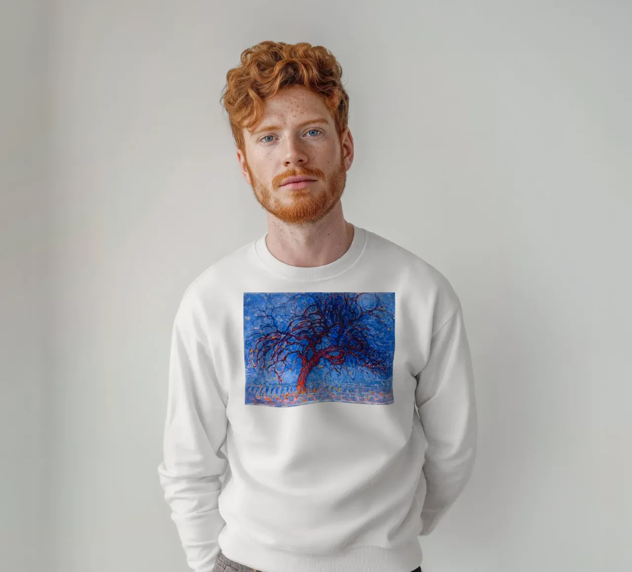 Piet Mondrian - Evening; Red Tree felpa da apoloprints