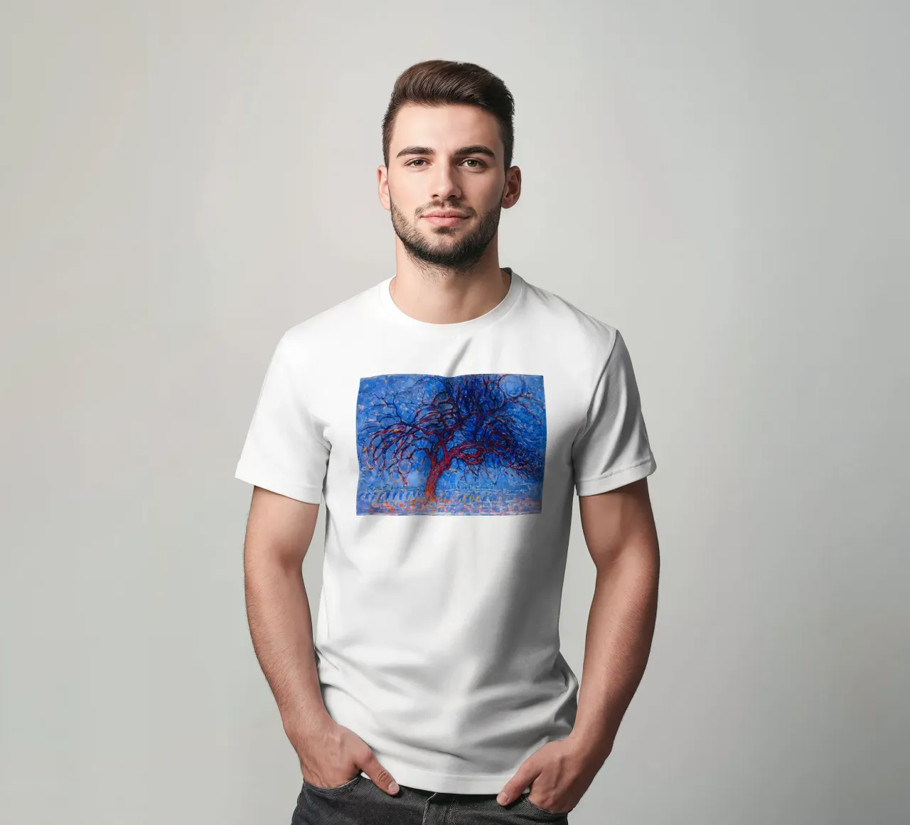Piet Mondrian - Evening; Red Tree t-shirt da apoloprints