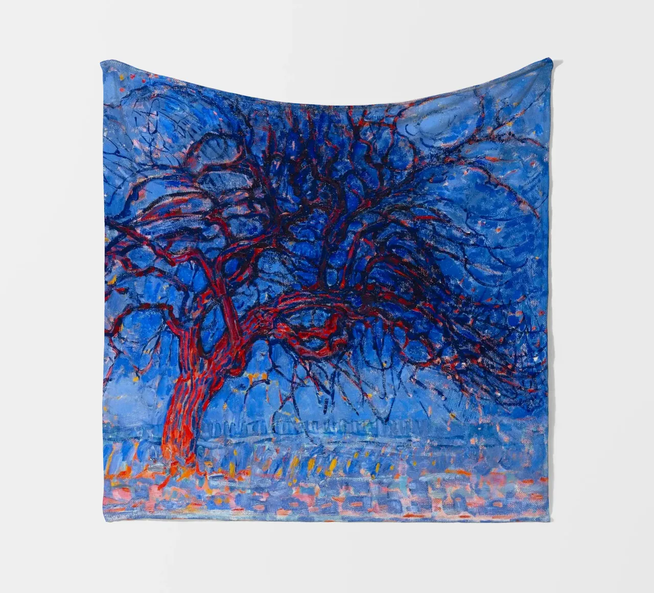 Piet Mondrian - Evening; Red Tree coperta in pile da apoloprints