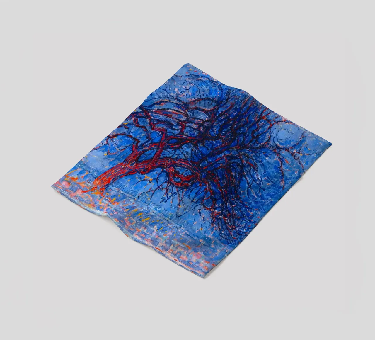 Piet Mondrian - Evening; Red Tree coperta in pile da apoloprints