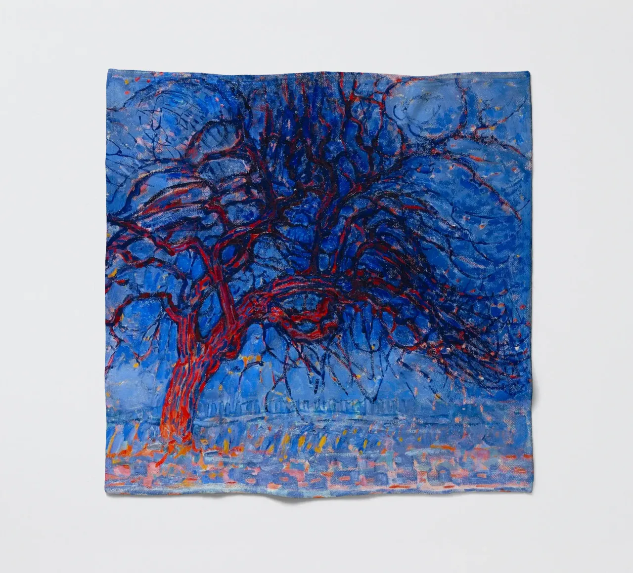 Piet Mondrian - Evening; Red Tree coperta in pile da apoloprints