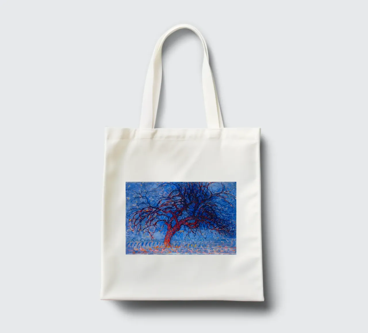 Piet Mondrian - Evening; Red Tree borsa in juta da apoloprints