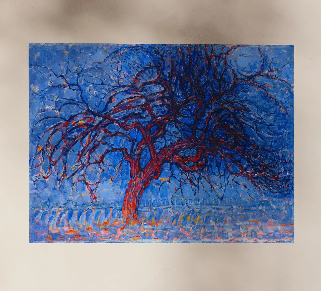 Piet Mondrian - Evening; Red Tree pellicola backlit da apoloprints