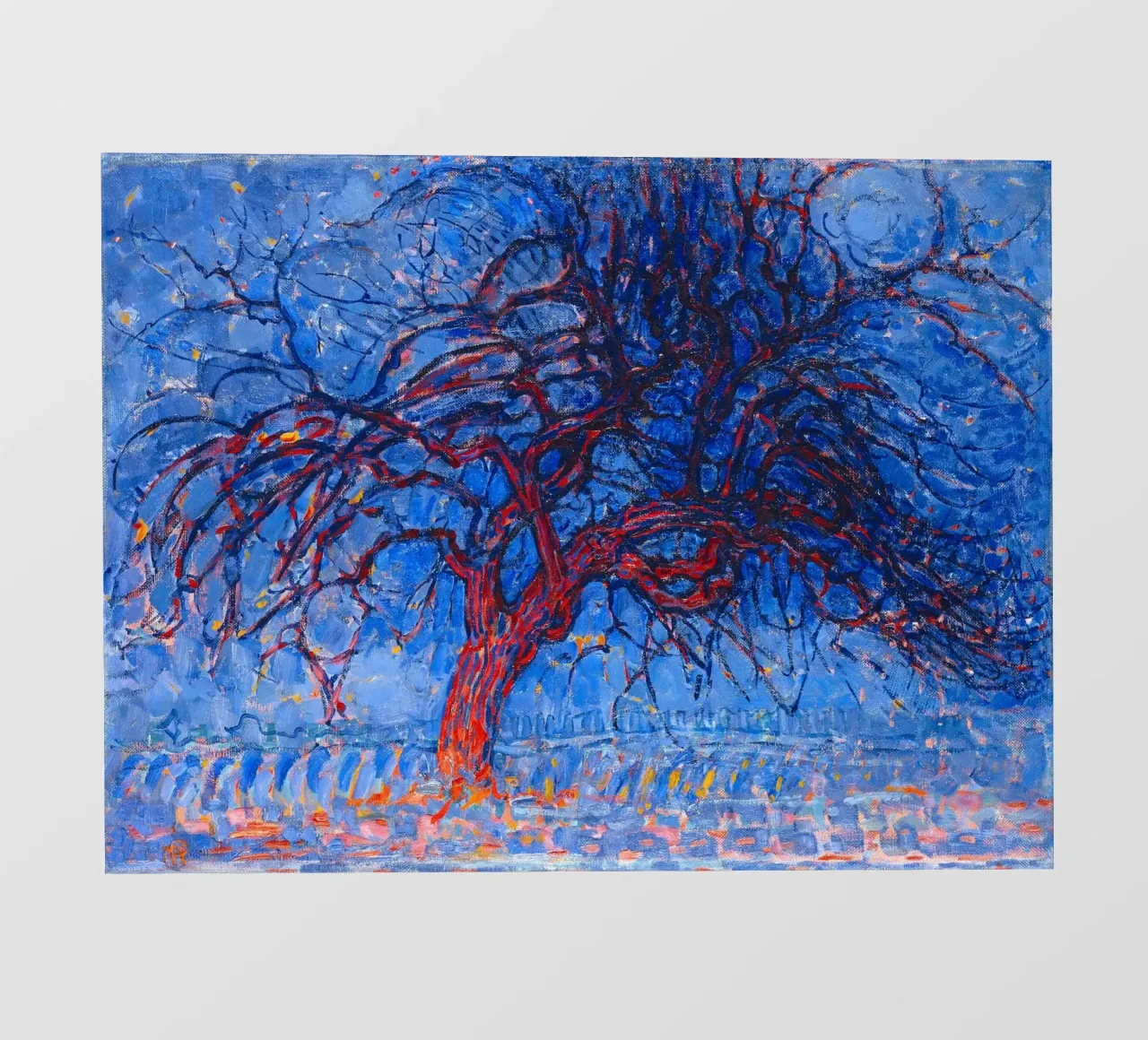 Piet Mondrian - Evening; Red Tree pellicola backlit da apoloprints