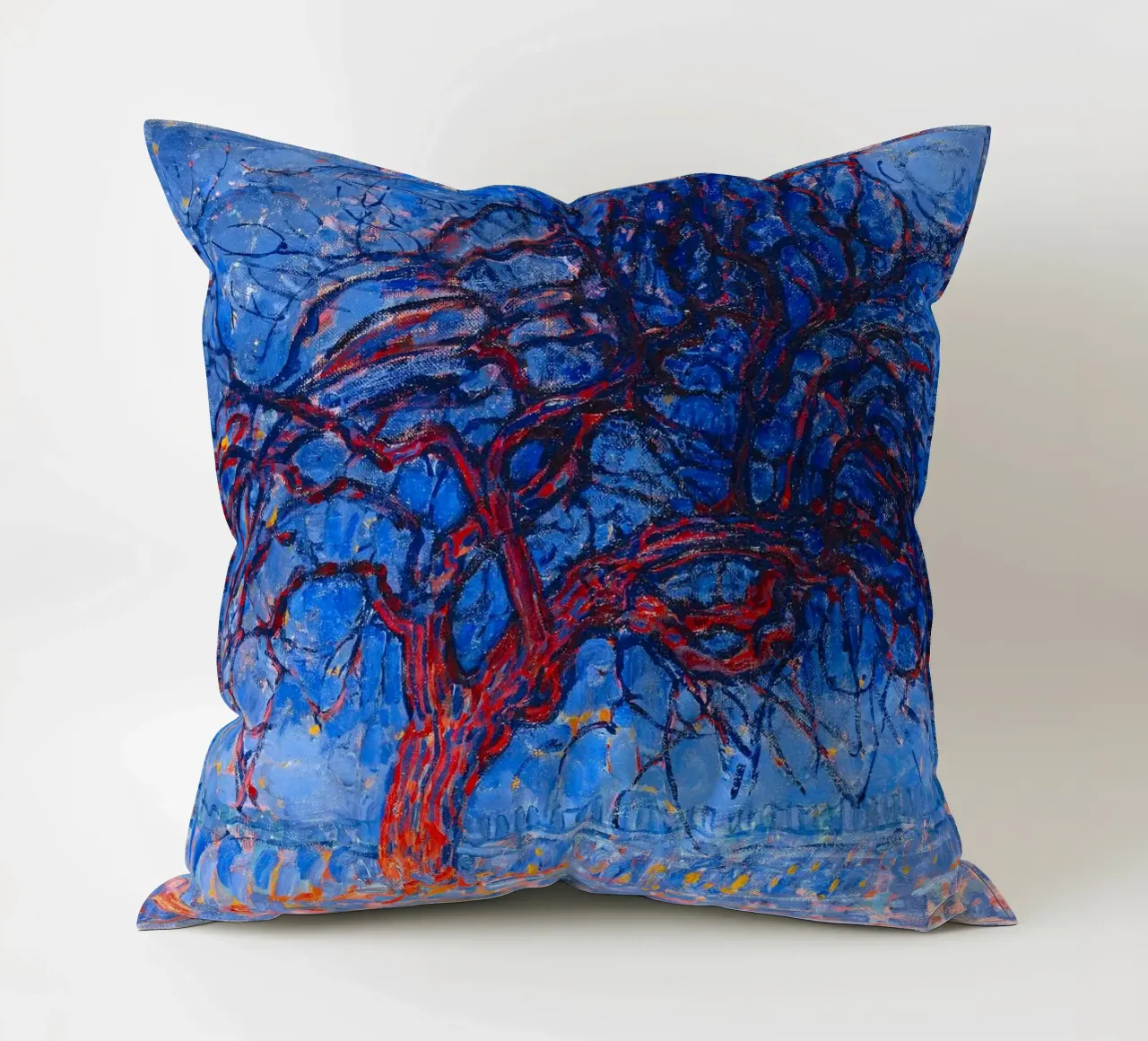 Piet Mondrian - Evening; Red Tree cuscino da apoloprints