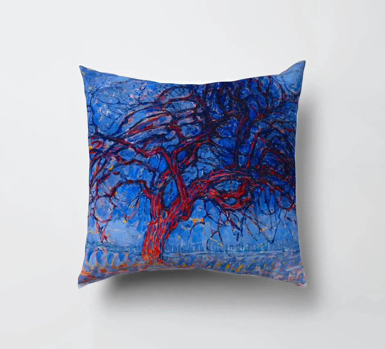 Piet Mondrian - Evening; Red Tree cuscino da apoloprints