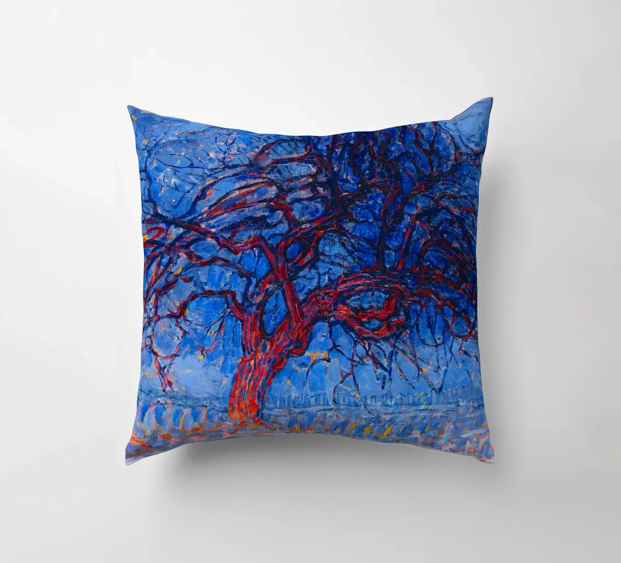 Piet Mondrian - Evening; Red Tree cuscino da apoloprints