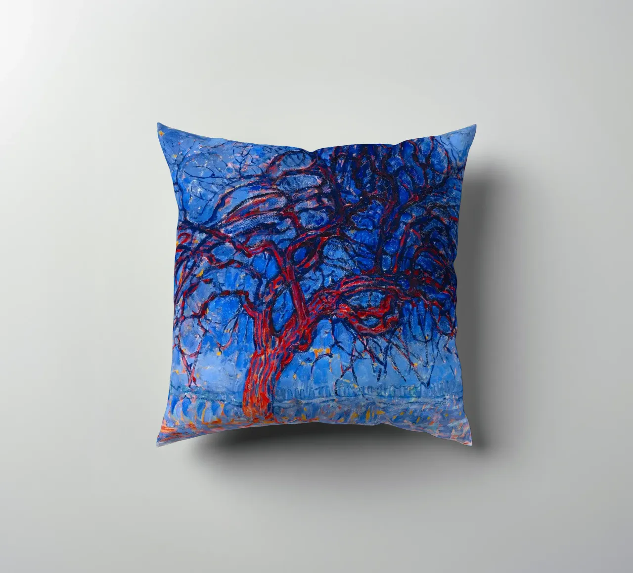 Piet Mondrian - Evening; Red Tree cuscino da apoloprints