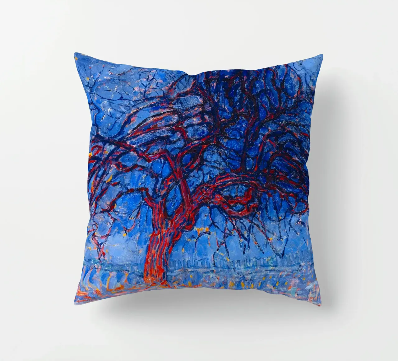 Piet Mondrian - Evening; Red Tree cuscino da apoloprints