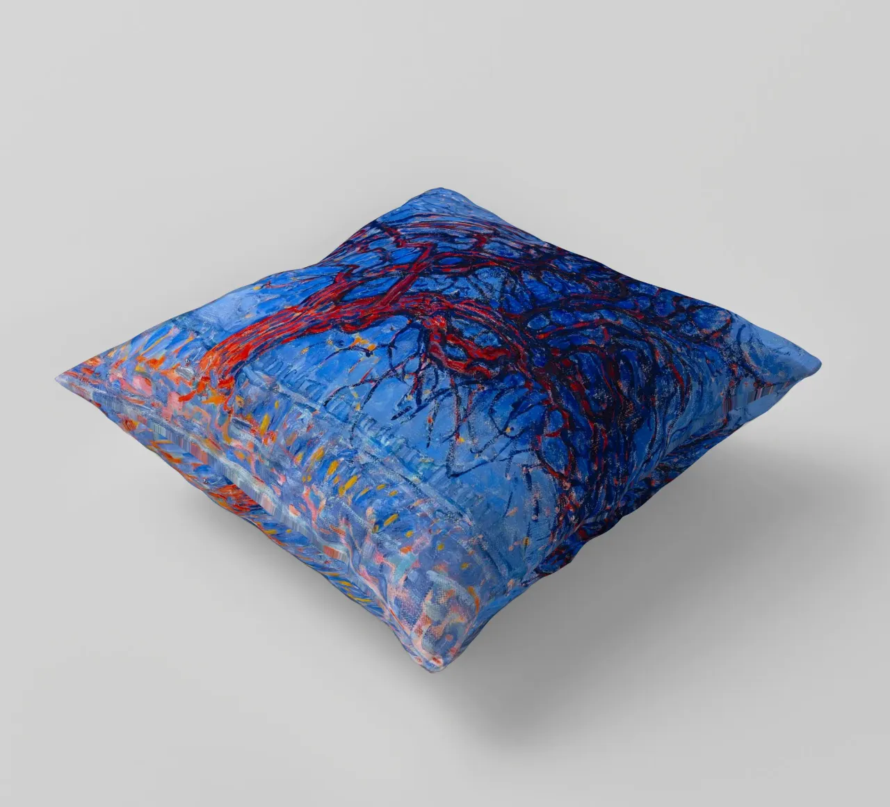 Piet Mondrian - Evening; Red Tree cuscino da apoloprints