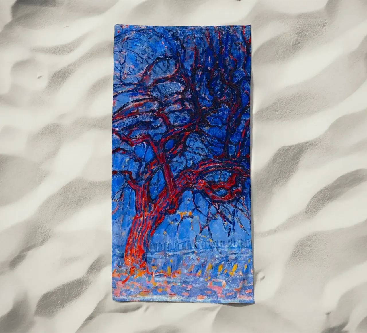 Piet Mondrian - Evening; Red Tree telo mare da apoloprints