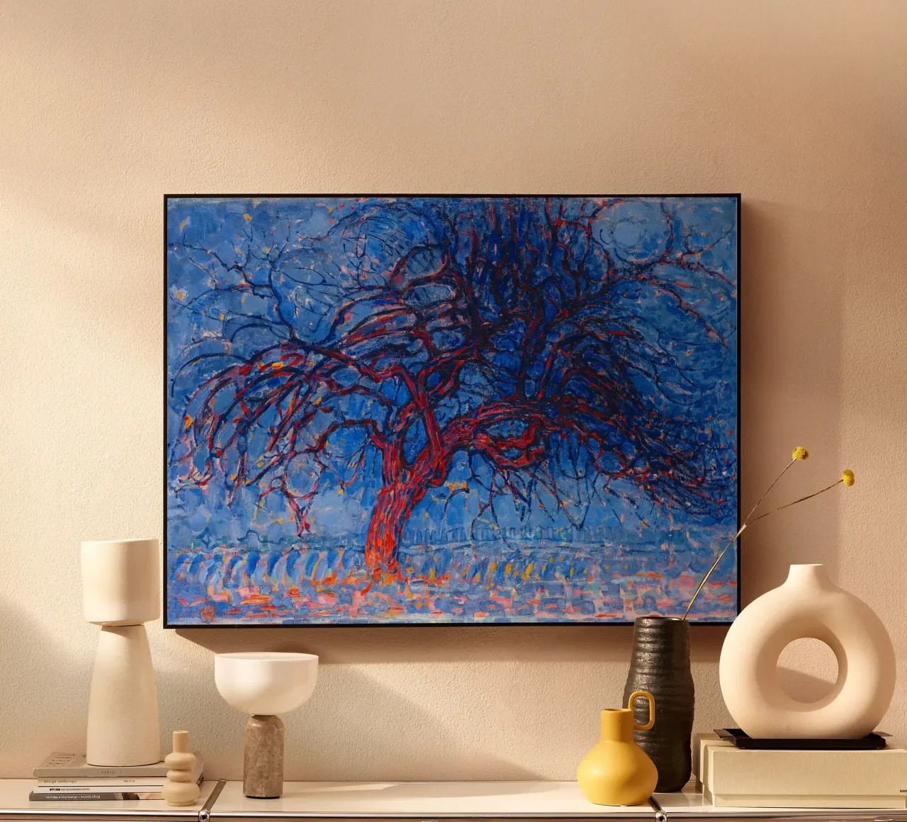 Piet Mondrian - Evening; Red Tree alluminio dibond da apoloprints