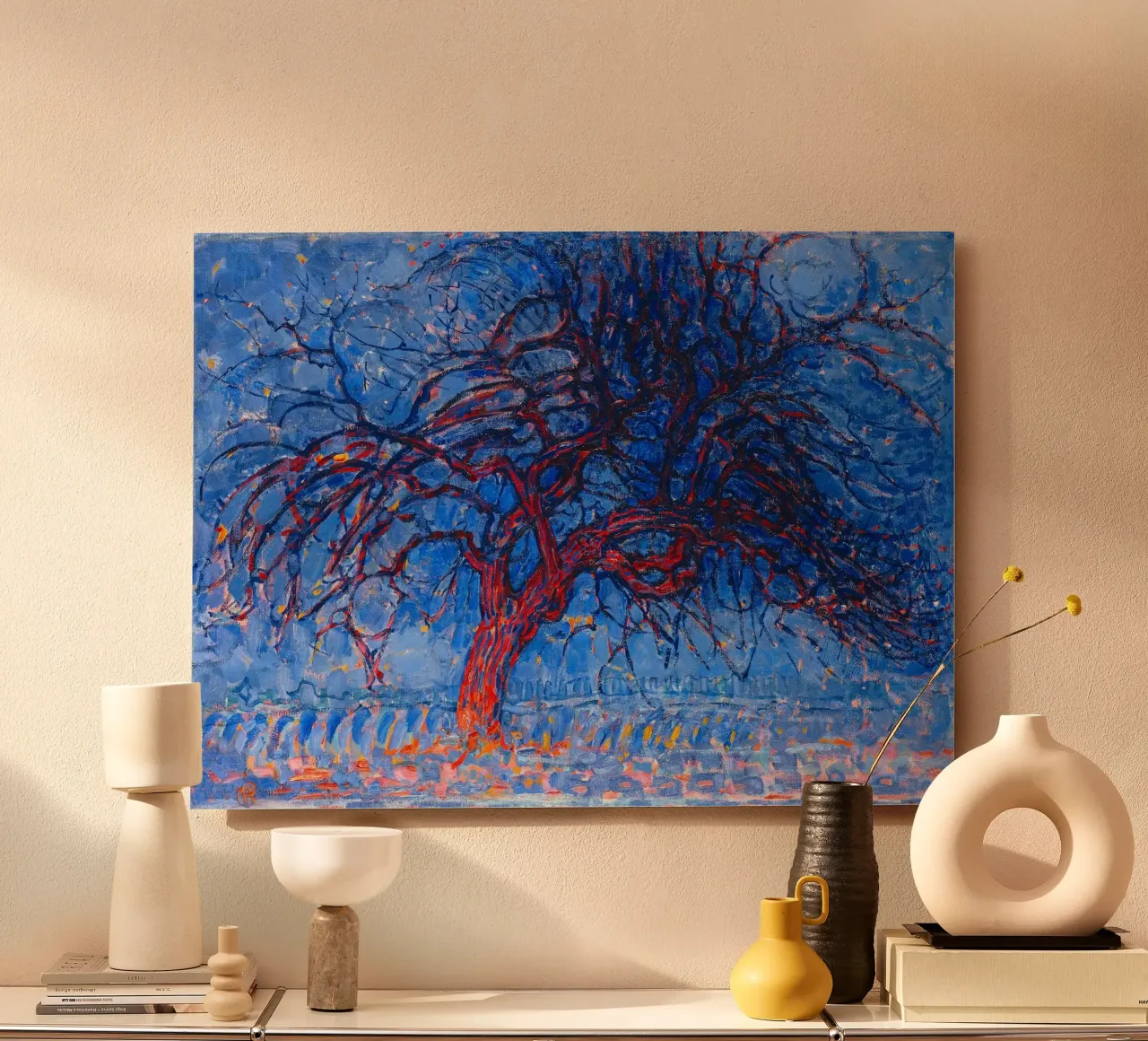 Piet Mondrian - Evening; Red Tree alluminio dibond da apoloprints