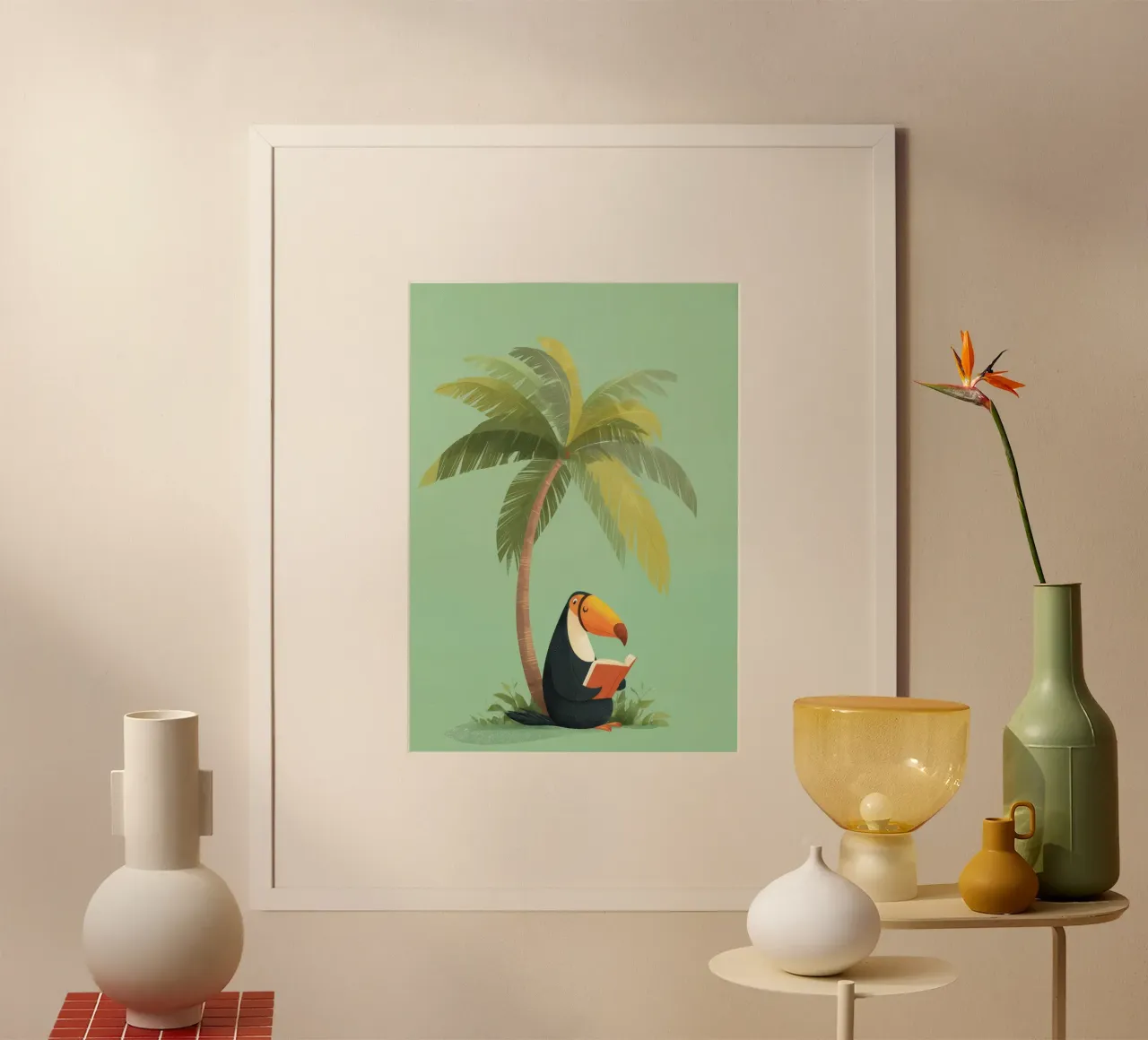 Storytime with Mr. Beak poster con telaio in legno da Kiara