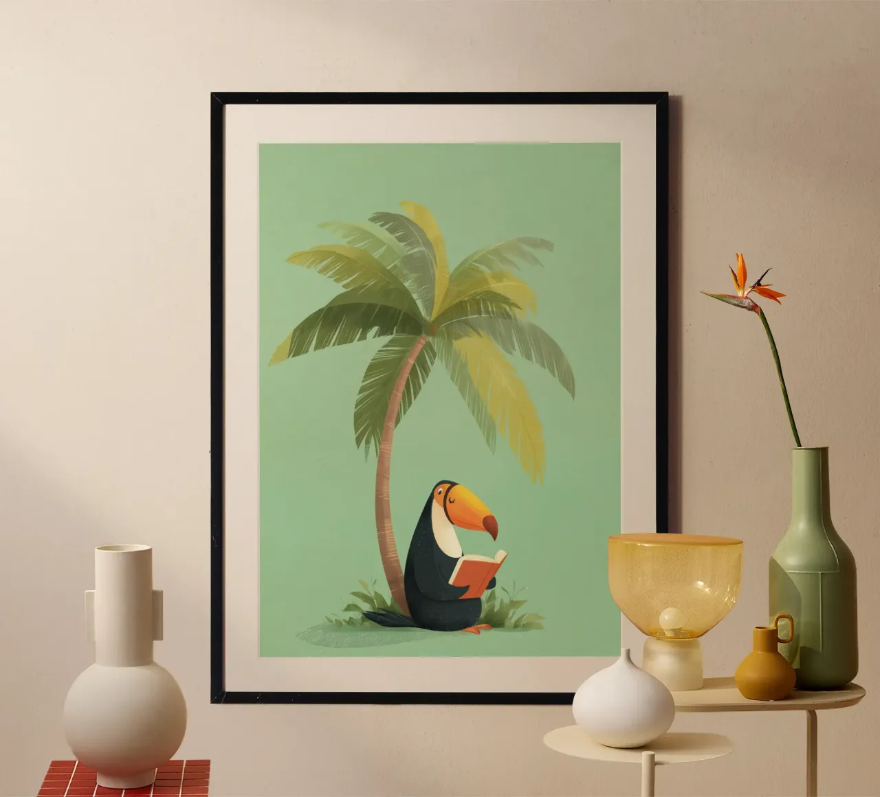 Storytime with Mr. Beak poster con telaio in legno da Kiara