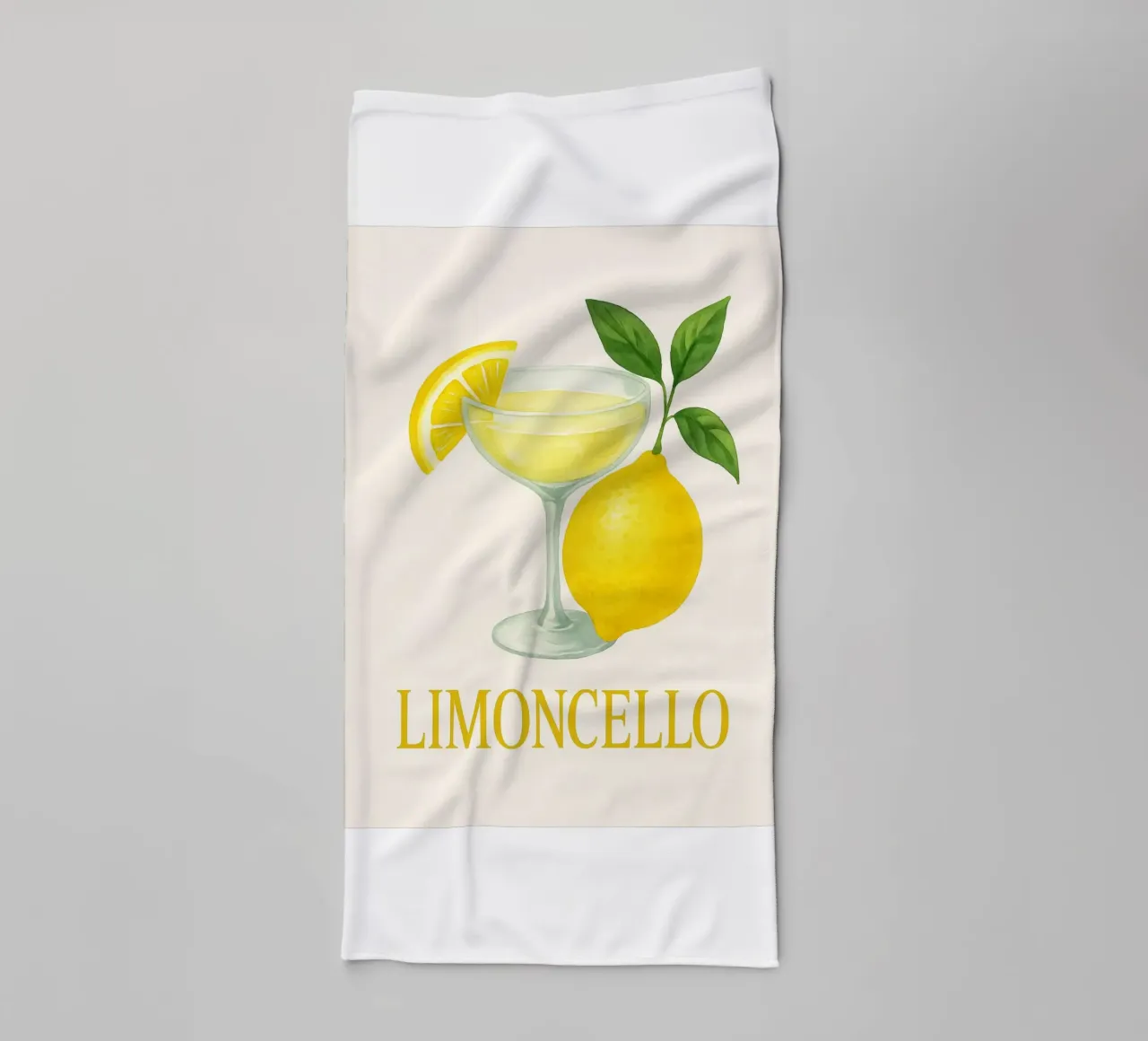 Limoncello Art - Summery lemon motif towel by Casa Calm