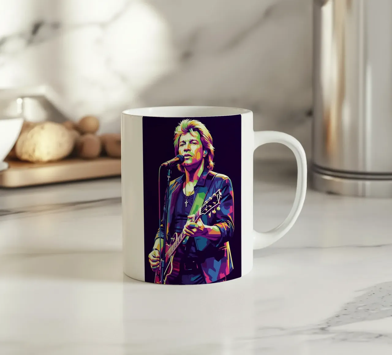 Bon Jovi colorfull pop art tazza in ceramica da Hantamrata