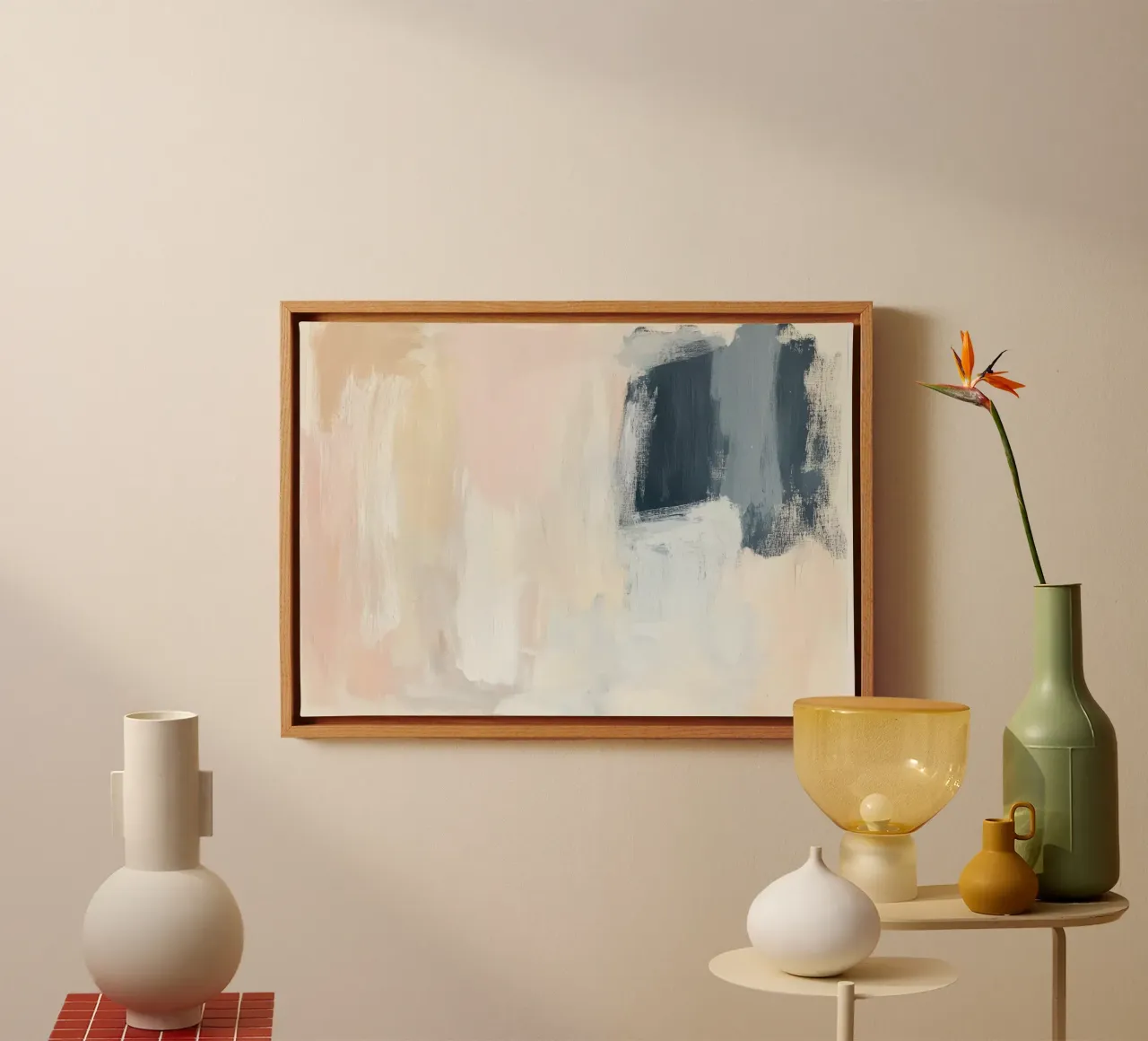 Spring awakening in pastel colours canvas with Floater frame by Euphoria Theresa