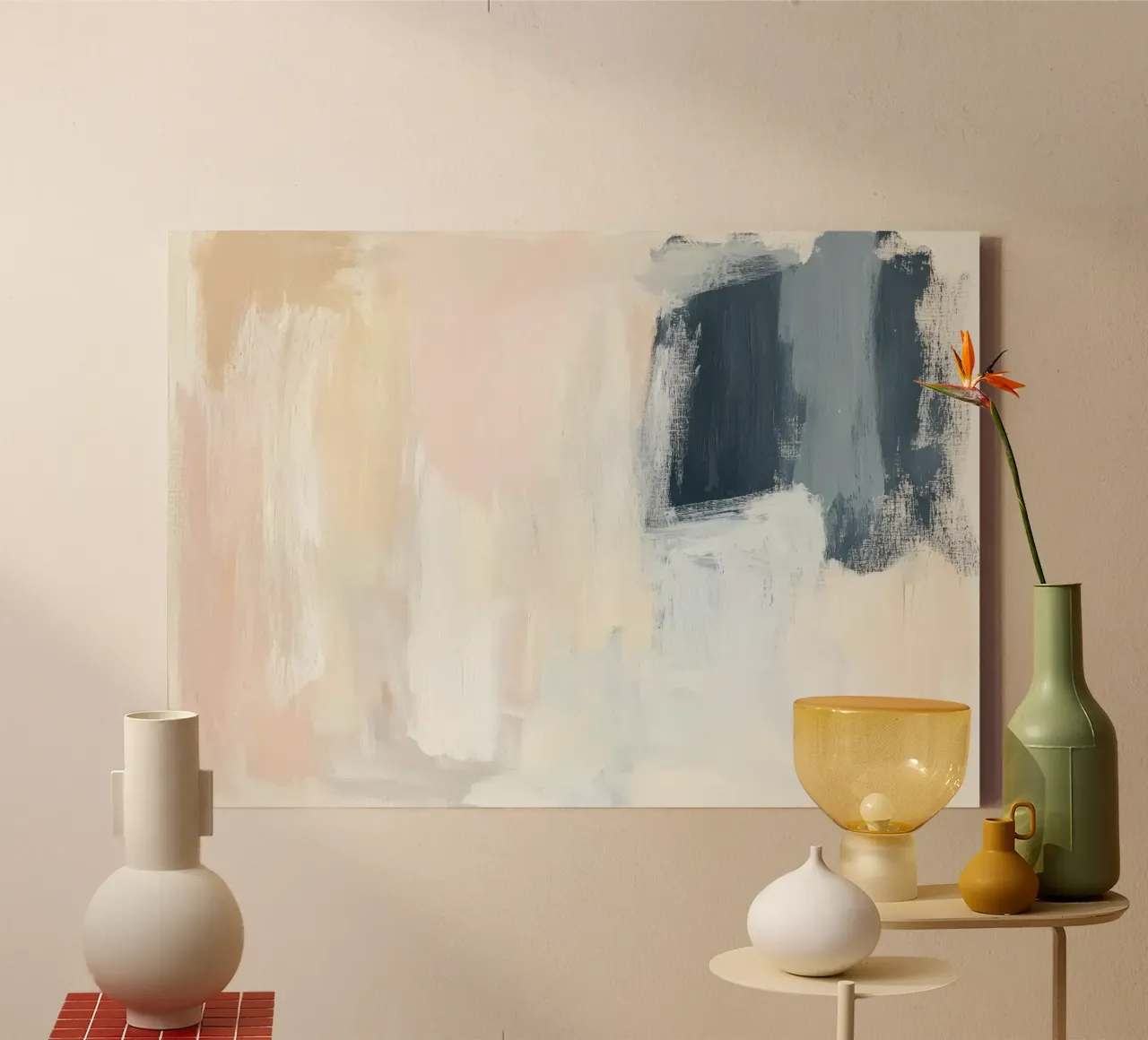 Spring awakening in pastel colours canvas with Floater frame by Euphoria Theresa