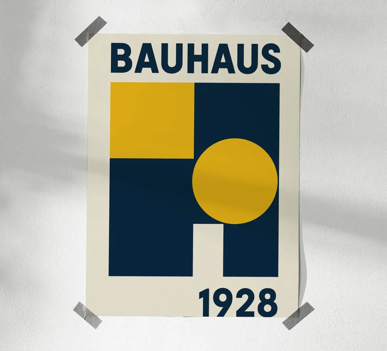 Bauhaus 1928 - Design geometrico retrò poster con telaio in plastica da Casa Calm